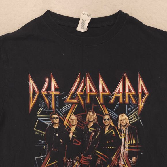 Def Leppard Band Graphic Crew Neck T Shirt Adult Mens Size Small S Black - Picture 1 of 9
